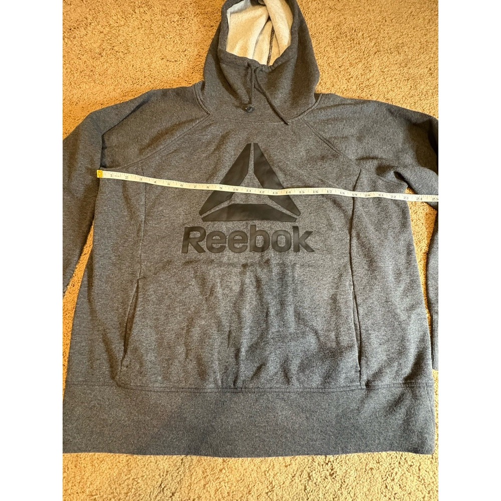 Reebok Hoodie Men Size XL Gray‎ Snap Slash Pockets - Picture 5 of 6